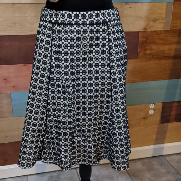 💜5/$25 Sz 8 Retro Vintage black and white Sigrid Olsen skirt - Picture 2 of 4